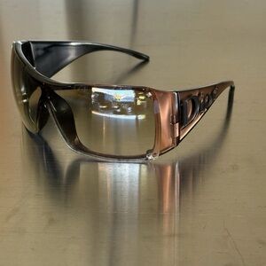 Dior Shield Sunglasses — Dark Brown Gradient Lens with Bronze Frame